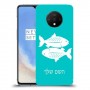 דגים כיסוי מגן קשיח בעיצוב אישי עם השם שלך ל OnePlus 7T יחידה אחת סקרין מובייל