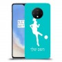 כדורגל - אישה כיסוי מגן קשיח בעיצוב אישי עם השם שלך ל OnePlus 7T יחידה אחת סקרין מובייל