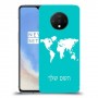 מפת העולם כיסוי מגן קשיח בעיצוב אישי עם השם שלך ל OnePlus 7T יחידה אחת סקרין מובייל