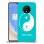 סמל יינג יאנג - סין כיסוי מגן קשיח בעיצוב אישי עם השם שלך ל OnePlus 7T יחידה אחת סקרין מובייל