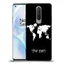 מפת העולם כיסוי מגן קשיח בעיצוב אישי עם השם שלך ל OnePlus 8 יחידה אחת סקרין מובייל
