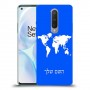 מפת העולם כיסוי מגן קשיח בעיצוב אישי עם השם שלך ל OnePlus 8 יחידה אחת סקרין מובייל