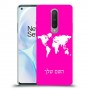 מפת העולם כיסוי מגן קשיח בעיצוב אישי עם השם שלך ל OnePlus 8 יחידה אחת סקרין מובייל