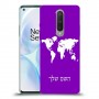 מפת העולם כיסוי מגן קשיח בעיצוב אישי עם השם שלך ל OnePlus 8 יחידה אחת סקרין מובייל
