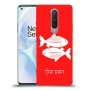 דגים כיסוי מגן קשיח בעיצוב אישי עם השם שלך ל OnePlus 8 יחידה אחת סקרין מובייל