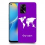 מפת העולם כיסוי מגן קשיח בעיצוב אישי עם השם שלך ל Oppo A74 יחידה אחת סקרין מובייל