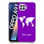 מפת העולם כיסוי מגן קשיח בעיצוב אישי עם השם שלך ל Oppo A93 יחידה אחת סקרין מובייל