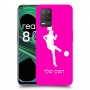 כדורגל - אישה כיסוי מגן קשיח בעיצוב אישי עם השם שלך ל Realme 8 5G יחידה אחת סקרין מובייל