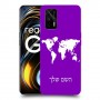 מפת העולם כיסוי מגן קשיח בעיצוב אישי עם השם שלך ל Realme GT 5G יחידה אחת סקרין מובייל
