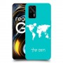מפת העולם כיסוי מגן קשיח בעיצוב אישי עם השם שלך ל Realme GT 5G יחידה אחת סקרין מובייל