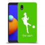 כדורגל - אישה כיסוי מגן קשיח בעיצוב אישי עם השם שלך ל Samsung Galaxy A01 Core יחידה אחת סקרין מובייל