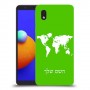 מפת העולם כיסוי מגן קשיח בעיצוב אישי עם השם שלך ל Samsung Galaxy A01 Core יחידה אחת סקרין מובייל