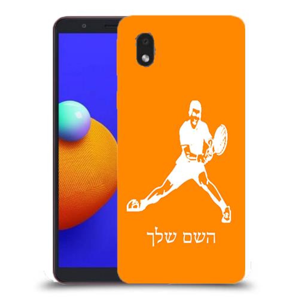 שחקן טניס כיסוי מגן קשיח בעיצוב אישי עם השם שלך ל Samsung Galaxy A01 Core יחידה אחת סקרין מובייל