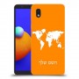 מפת העולם כיסוי מגן קשיח בעיצוב אישי עם השם שלך ל Samsung Galaxy A01 Core יחידה אחת סקרין מובייל