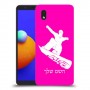 סנובורד כיסוי מגן קשיח בעיצוב אישי עם השם שלך ל Samsung Galaxy A01 Core יחידה אחת סקרין מובייל