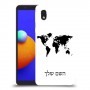 מפת העולם כיסוי מגן קשיח בעיצוב אישי עם השם שלך ל Samsung Galaxy A01 Core יחידה אחת סקרין מובייל