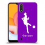 כדורגל - אישה כיסוי מגן קשיח בעיצוב אישי עם השם שלך ל Samsung Galaxy A01 יחידה אחת סקרין מובייל