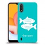 דגים כיסוי מגן קשיח בעיצוב אישי עם השם שלך ל Samsung Galaxy A01 יחידה אחת סקרין מובייל