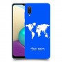 מפת העולם כיסוי מגן קשיח בעיצוב אישי עם השם שלך ל Samsung Galaxy A02 יחידה אחת סקרין מובייל