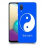 סמל יינג יאנג - סין כיסוי מגן קשיח בעיצוב אישי עם השם שלך ל Samsung Galaxy A02 יחידה אחת סקרין מובייל