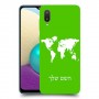מפת העולם כיסוי מגן קשיח בעיצוב אישי עם השם שלך ל Samsung Galaxy A02 יחידה אחת סקרין מובייל