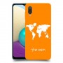מפת העולם כיסוי מגן קשיח בעיצוב אישי עם השם שלך ל Samsung Galaxy A02 יחידה אחת סקרין מובייל