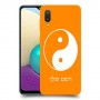סמל יינג יאנג - סין כיסוי מגן קשיח בעיצוב אישי עם השם שלך ל Samsung Galaxy A02 יחידה אחת סקרין מובייל