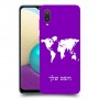 מפת העולם כיסוי מגן קשיח בעיצוב אישי עם השם שלך ל Samsung Galaxy A02 יחידה אחת סקרין מובייל