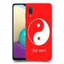 סמל יינג יאנג - סין כיסוי מגן קשיח בעיצוב אישי עם השם שלך ל Samsung Galaxy A02 יחידה אחת סקרין מובייל