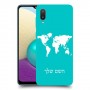 מפת העולם כיסוי מגן קשיח בעיצוב אישי עם השם שלך ל Samsung Galaxy A02 יחידה אחת סקרין מובייל