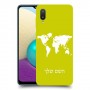 מפת העולם כיסוי מגן קשיח בעיצוב אישי עם השם שלך ל Samsung Galaxy A02 יחידה אחת סקרין מובייל