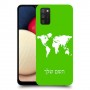 מפת העולם כיסוי מגן קשיח בעיצוב אישי עם השם שלך ל Samsung Galaxy A02s יחידה אחת סקרין מובייל