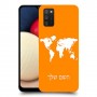 מפת העולם כיסוי מגן קשיח בעיצוב אישי עם השם שלך ל Samsung Galaxy A02s יחידה אחת סקרין מובייל