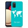 מפת העולם כיסוי מגן קשיח בעיצוב אישי עם השם שלך ל Samsung Galaxy A02s יחידה אחת סקרין מובייל