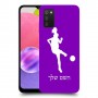 כדורגל - אישה כיסוי מגן קשיח בעיצוב אישי עם השם שלך ל Samsung Galaxy A03s יחידה אחת סקרין מובייל