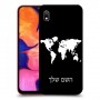 מפת העולם כיסוי מגן קשיח בעיצוב אישי עם השם שלך ל Samsung Galaxy A10 יחידה אחת סקרין מובייל