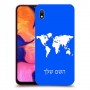 מפת העולם כיסוי מגן קשיח בעיצוב אישי עם השם שלך ל Samsung Galaxy A10 יחידה אחת סקרין מובייל