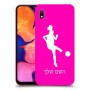 כדורגל - אישה כיסוי מגן קשיח בעיצוב אישי עם השם שלך ל Samsung Galaxy A10 יחידה אחת סקרין מובייל