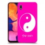 סמל יינג יאנג - סין כיסוי מגן קשיח בעיצוב אישי עם השם שלך ל Samsung Galaxy A10 יחידה אחת סקרין מובייל