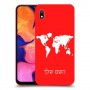 מפת העולם כיסוי מגן קשיח בעיצוב אישי עם השם שלך ל Samsung Galaxy A10 יחידה אחת סקרין מובייל