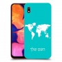 מפת העולם כיסוי מגן קשיח בעיצוב אישי עם השם שלך ל Samsung Galaxy A10 יחידה אחת סקרין מובייל