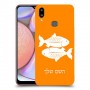 דגים כיסוי מגן קשיח בעיצוב אישי עם השם שלך ל Samsung Galaxy A10s יחידה אחת סקרין מובייל