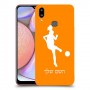 כדורגל - אישה כיסוי מגן קשיח בעיצוב אישי עם השם שלך ל Samsung Galaxy A10s יחידה אחת סקרין מובייל