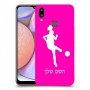 כדורגל - אישה כיסוי מגן קשיח בעיצוב אישי עם השם שלך ל Samsung Galaxy A10s יחידה אחת סקרין מובייל