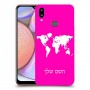 מפת העולם כיסוי מגן קשיח בעיצוב אישי עם השם שלך ל Samsung Galaxy A10s יחידה אחת סקרין מובייל