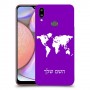 מפת העולם כיסוי מגן קשיח בעיצוב אישי עם השם שלך ל Samsung Galaxy A10s יחידה אחת סקרין מובייל