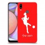 כדורגל - אישה כיסוי מגן קשיח בעיצוב אישי עם השם שלך ל Samsung Galaxy A10s יחידה אחת סקרין מובייל