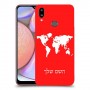 מפת העולם כיסוי מגן קשיח בעיצוב אישי עם השם שלך ל Samsung Galaxy A10s יחידה אחת סקרין מובייל
