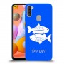 דגים כיסוי מגן קשיח בעיצוב אישי עם השם שלך ל Samsung Galaxy A11 יחידה אחת סקרין מובייל