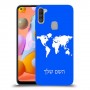 מפת העולם כיסוי מגן קשיח בעיצוב אישי עם השם שלך ל Samsung Galaxy A11 יחידה אחת סקרין מובייל
